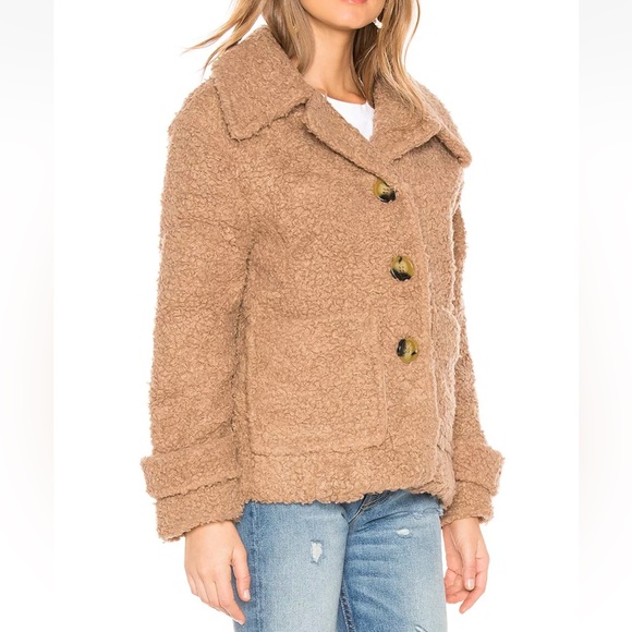 FREE PEOPLE So Soft Cozy Peacoat in Brown Size Small - Picture 2 of 13